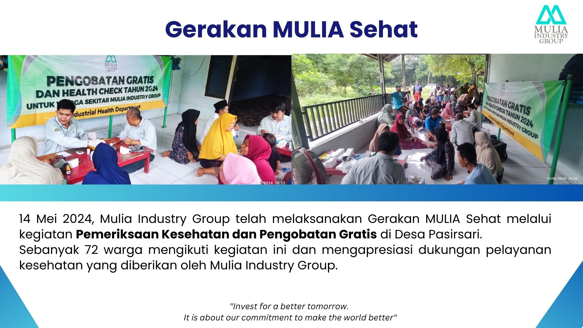 Gerakan MULIA Sehat: Pemeriksaan Kesehatan & Pengobatan Gratis